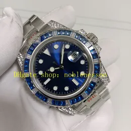 Real Photo Orologi in acciaio 904L da uomo 40mm 116659SABR Cristallo di zaffiro Quadrante blu Lunetta con diamanti Movimento automatico 2836 116659 Orologio sportivo meccanico