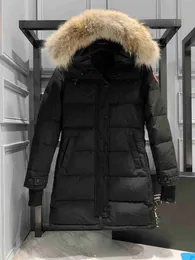 디자이너 여성 캐나다 거위 미드 길이 버전 복 포어 다운 여성 재킷 아래 파카 겨울 윈도