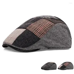 Berets Baumwolle Sboy Hüte Für Männer Herbst Winter Hut Mode Plaid Baskenmütze Mütze Männlichen Vintage Britischen Cabbie Caps Warme Boina hombre