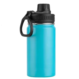 Botellas de agua Botella de agua para niños de 360 ml Aspiradora de acero inoxidable de 12 onzas Deflector de boca ancha con tapa de boquilla a prueba de fugas 230407