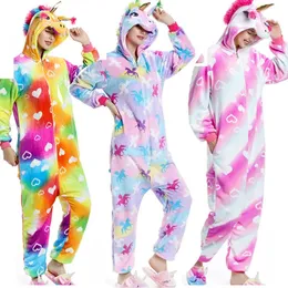 Piżama kobiet Kigurumi Animal dorosłych kotów niedźwiedzie flanelowe bóle piżama dziewczęta ubrania dzieci