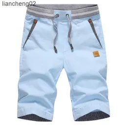 Мужские шорты мужские шорты горячие 2022 года летняя повседневная хлопковая мода в стиле моды Boardshort Бермудские острова мужской шнурки для эластичных талистов пляжные шорты W0408