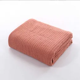 Cobertores Japanses estilo cor de algodão sólido Waffle enterrado na cama lances macios adolescentes adultos decoração de casa leve w0408