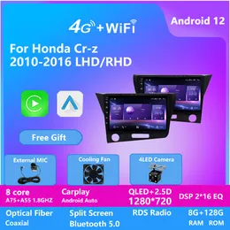 9インチカーラジオ2 Din Android 12ステレオホンダCR-Z 2010-2016 CarPlayインテリジェントシステムマルチメディアWifiのスクリーン付きステレオ