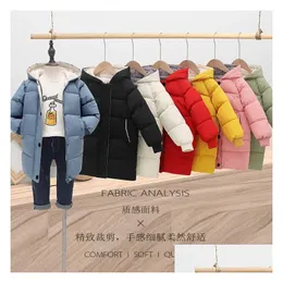 Coat Fashion Winter Kids Coats Children Boys Jackets Thick Long Girls Hooded Outerwear Snowsuit 2-8Y Clothes Drop Delivery Baby Mate Otnvd