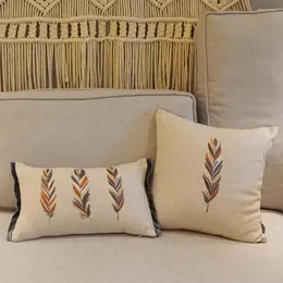 Pillow Embroidery Cover BOHO CoverFeather And Cotton Home Decor Custom Size&Color 45X45CM/40CMR