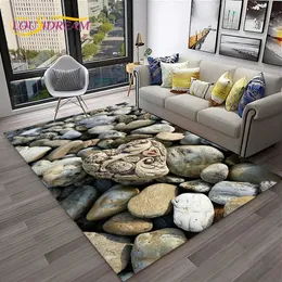 Baby Rugs Playmats Pebbles Footprint 3D Stone Beach Carpet Rug for Home Living Room Bedroom Sofa Doormat Decor Kid Play Area Rug Non-slip Floor Mat 231108