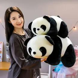 18-80cm 10 tarzı sevimli dev Panda Bebek Peluş Oyuncak Simülasyon Yüz eğilimli büyük doldurulmuş hayvanlar yastık süsleri toptan