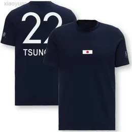 남자 티셔츠 2023 팀 Yuki Tsunoda 드라이버 티셔츠 새로운 F1 레이싱 슈트 팀 반팔 티셔츠 남자 여름 캐주얼 통기성 티셔츠 M230408
