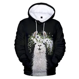 رجال الرجال للرجال Sweatshirts alpaca lover 3d طباعة لطيف هوديي هوديي الرجال غير الرسمي معطف الجودة عالية الجودة والسترة