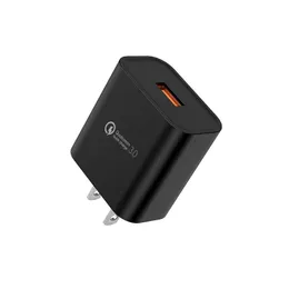 18 Watt US USB-A-laddare Qualcomm Quick Charge 3.0 9V 2A Vägg Fast Charger Adapter UL Certifierad Fast Charging Block Compatible Wireless Charger