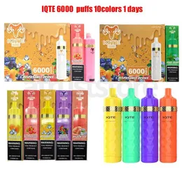 100% 원래 iqte filex shine 6000 퍼프 850mah 15ml 미리 채워진 장치 일회용 vape 승인 10 색 cigarrillos desechablesdisposable vape randm tornado