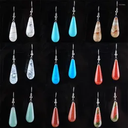 Kolczyki Dangle Dangler Biżuter Naturalne koraliki z kamieniem naturalnym Pendant Reiki Chakra Teardrop Prezent dla żeńskiej kryształowej lapis opal ibr320