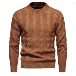 Men's Sweaters Crew Neck Mens Winter Sweater Autumn Warm Casual Solid Color Basic Pullovers 2023 Brand Cable Pull Homme 3XL