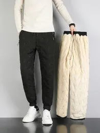 Erkekler Pantolon Erkekler Kış Kış Sıcak Kuzu Sweark Sweatpants Açık havada boş zamanlar rüzgar geçirmez koşu moda marka yüksek kaliteli pantolon