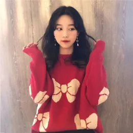 クリスマスセーターレイジーと風の強いセーターの女性秋と冬の西洋化用途汎用韓国のプルオーバーボトムドファッションニットトップ