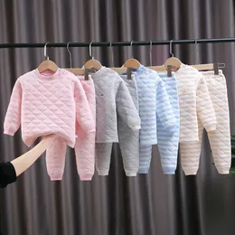 Pijama çocukları pijama kış çocuk giyim setleri sıcak polar için pijamalar erkekler için kızlar kızlar pijama bebek termal iç çamaşırı takım elbise 231108