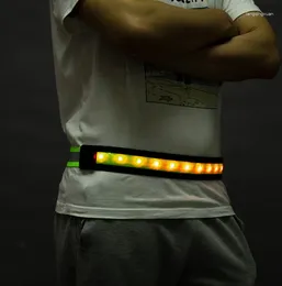 Bälten utomhus lysande LED -bälte flash fitness cykling ljus glödande sport reflekterande varningssignal USB WASIT