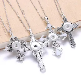 Chains Boom Life Trendy Faith Cross Style Snap Necklace & Pendant With Link Chain Fit 18mm Button Jewelry For Women 3047