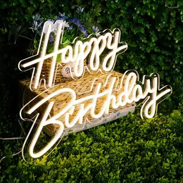 Night Lights Happy Birthday Led Neon Sign Custom Light For Party Decor Oh Baby Lets Home Hanging