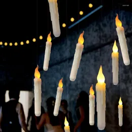 Party Decoration Floating LED -ljus med fjärrkontroll Flimande Flamelös avsmalnande julförsörjning Hemkyrka Bröllopsdekor