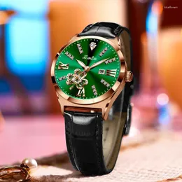 Relógios de pulso JLANDA Marca Mulheres Relógio de Quartzo Moda Pulseira de Couro À Prova D 'Água Mulheres Relógios Top Luxo Diamante Reloj Muje
