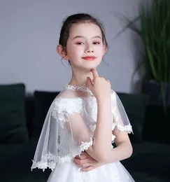 Coat Eid Born Baby Girl White Beige Tulle Mesh Wraps Spets Child Bolero Wedding Jacket Summer Shawls Spets Cape Cover Over Axers 231108