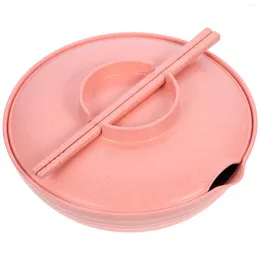 Bowls 1 Sets Chopsticks Noodle Bowl With Lid Ramen Set For Home Serving