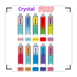 Top_store 2023 Çin Fabrikası Orijinal Kristal E Sigara Kiti Tornado 7000 Puflar Tek kullanımlık e-Cigettes Vape RGB Işık Kabuğu Sihir 10/2/3/5% Buharlaştırıcı alın