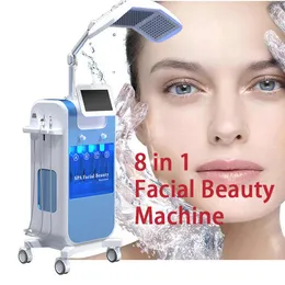 8 em 1 Spa Salon Use Diamante Hidradermoabrasão Suavização de Pele Redução de Rugas BIO Face Lift Scrubber Dispositivo de Terapia Fotodinâmica Esfoliante de Pele