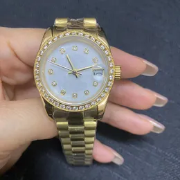 Kadınlar İzle Lüks Tasarımcı Diamond Watch Otomatik Mekanik Sürgülü Boyut 36mm 31mm 28mm Paslanmaz Çelik Kayış Su Geçirmez Hareket Saatler Reloj Hombre