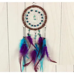 Nyhetsartiklar antik imitation dreamcatcher presentkontroll drömfångare nät med natursten fjädrar vägg hängande dekoration orn dhs2l