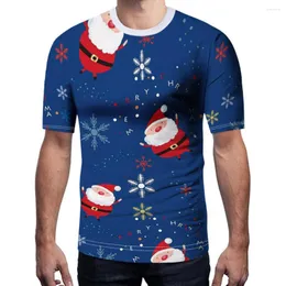 Men's T Shirts Unisex Christmas Short Sleeve Fashion Santa Claus Printed Casual T-shirt Blouse Tops Ropa Hombre Chemise Multi Color