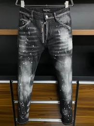 DSQ Phantom Turtle Jeans Mens Mens Mens 럭셔리 디자이너 청바지 스키니 찢어진 멋진 사람 인과 구멍 데님 패션 브랜드 Fit Jean Man Washed Pant 60865