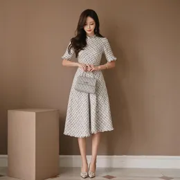 трикотажное платье цельное корейское женское летнее платье с коротким рукавом с круглым вырезом плюс размер сексуальные офисные макси вечерние платья для женской одежды X0247I