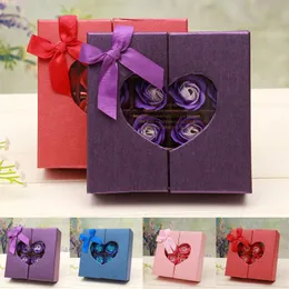 Decorative Flowers & Wreaths Simulation Rose Couple Dating Holiday Gifts Valentine Day Scented Soap Flower Gift Box Wedding Festival 16pc