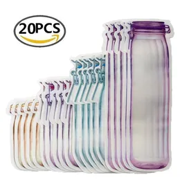 Storage Bags Reusable Mason Jar Bottles Nuts Candy Cookies Bag Seal Fresh Food Zipper Sealed Kitchen OrganizerStorageStorage