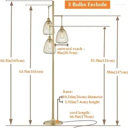 Floor Lamps Lamp Standing Farmhouse With 3 Teardrop Cage Tall Vintage Industrial Pole Lighting (3 Bulbs Exclude) Rustic Torchiere T