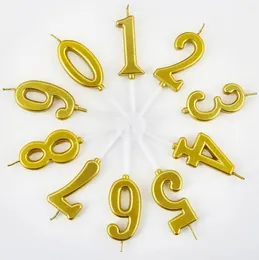 Pozłacany wzór urodzinowy ciasto urodzinowe świeca parafina Złote Dzieci rocznica dekoracja imprezy z PVC Box 384Q