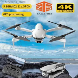 Drönare 2023 Ny F10 DRONE 4K HD Dual Camera med GPS 5G WiFi vidvinkel FPV realtidsöverföring RC Distans 2 km Professionella drönare Q231107