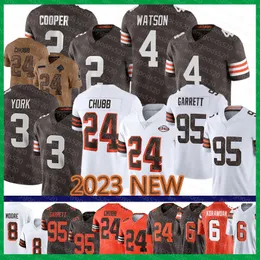 24 Nick Chubb Football Jerseys Clevelands Brown Deshaun Watson Cade Yorks Myles Garrett Jeremiah Owusu-Koramoah Elijah Moore Amari Cooper Denzel Ward Joe Thomas