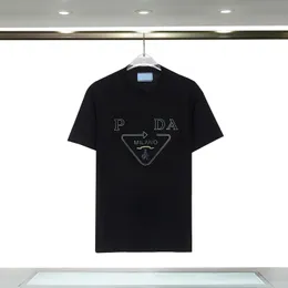 Erkekler T-Shirt Marka Tasarımcısı R Kadınlar Kısa Kollu Yuvarlak Boyun Gömlek Ceketi Saf Pamuk Yüksek Kalite Gündelik Moda Üçgen Mektup Klasik Desen Boyutu S-XXXL
