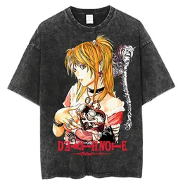 T-shirt da uomo T-shirt Harajuku da uomo Hip Hop Vintage lavato T-shirt oversize con grafica anime per uomo T-shirt streetwear T-shirt in cotone 100% 230408