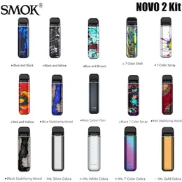 SMOK NOVO 2 KIT 800 мАч Батарея Светодиодный индикатор с 2 мл картриджем Novo 2 Pod 15 цветов Аутентичный испаритель