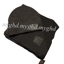 Men Women Hat Scarf Sets Checkered Style Black Grey 2 Colors With Box or Dust Bag