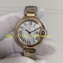 7 Стиль Автоматические часы для женских женских 33-миллиметровых серебряных циферблат с двумя тональными розовым золотом W2BB0032 W2BB0029 WSBB0044 Механические женские браслет часовые часы.