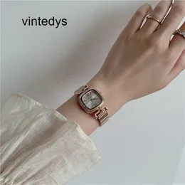 Quartz Watch High Precision Thin Band Square Watch Small and Compact the Style of Student Light Luxury Mountain Camellia Forest Women's