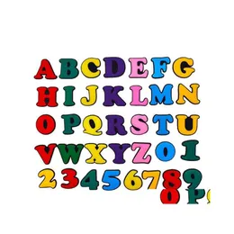 Sko delar tillbehör snabb leveransdesigner 26 alfabetet bokstäver anpassade logotypspännar pvc krok charms droppskor dh4uo