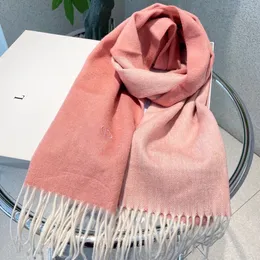 Designer Scarf For Women Mens Top Quality 100% Cashmere Scarf broderad sjal med dubbel färg Autumn och Winter Minimalist Warmth Pink Scarf med låda