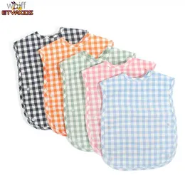 BIBS Burp Cloths 100 ٪ Cotton Food Food Pocket Baby Bandana Bibs Creative Plaid Design Baby Burp Cloth للأطفال